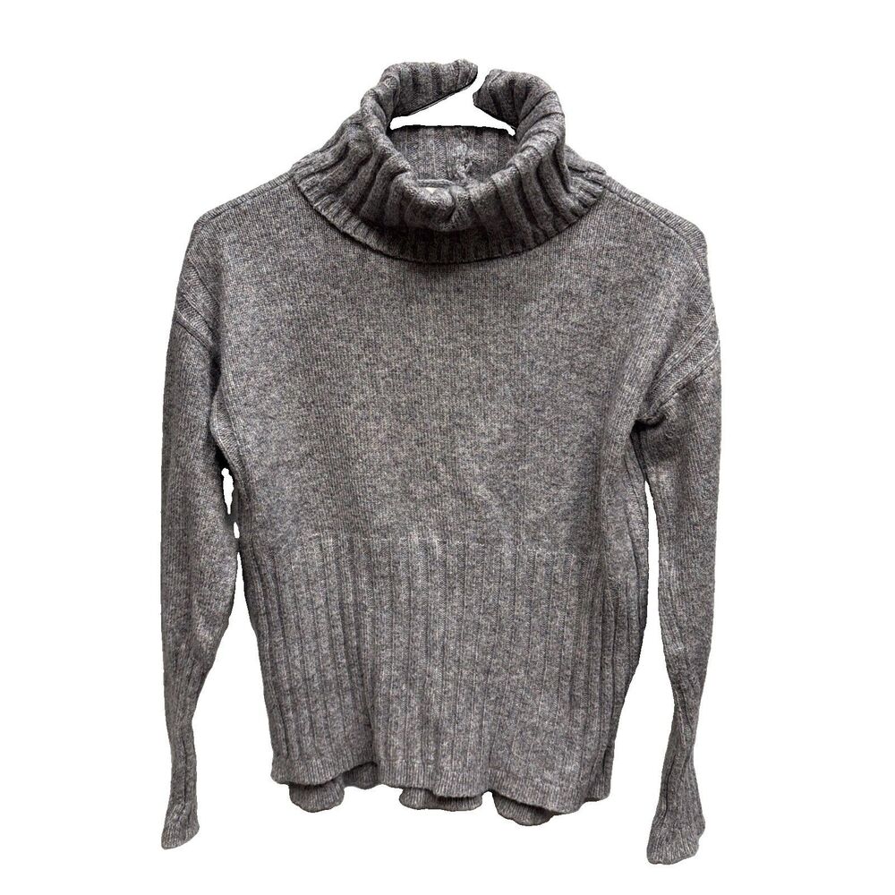 Peyton Primrose MultiColor Women High Neck Sweater M Pullover Ribbed Slit